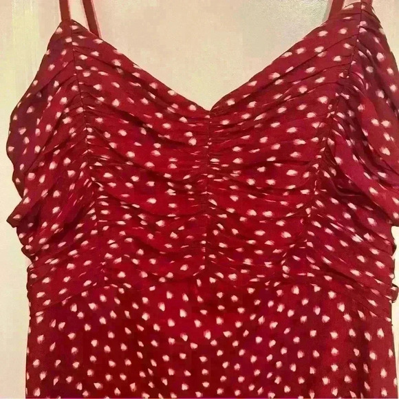 Rebecca Taylor blurry heart silk midi dress in red - Picture 10 of 13